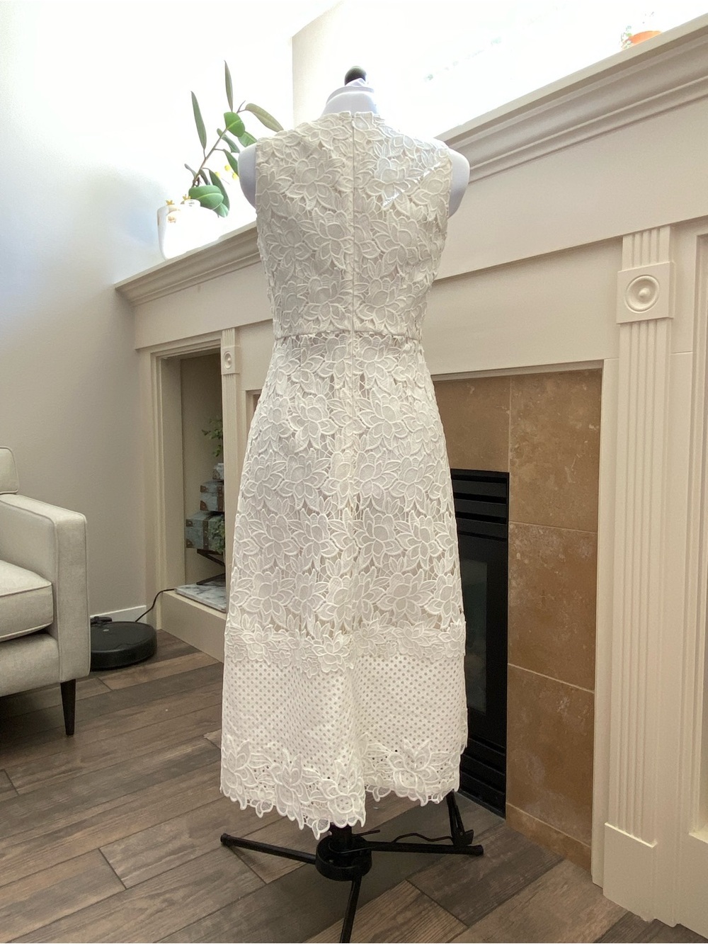 NWT Ann Taylor Cream Bridal Lace Bridal Shower/Graduation Event Dress - Picture 4 of 6